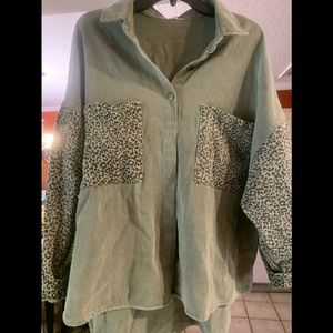 POL oversized denim Shacket